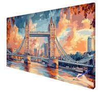 Peinture Numero Adulte Londres 100x40cm Peinture par Numero Adulte Paysage Paint by Numbers for Adults Cheerful Painting DIY Acrylique Tableau a Peindre Tableau Decoration Murale Cadeau Femme D-86