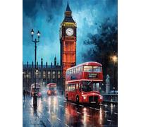 Peinture Numero Adulte Londres Architecture, Kits de Peinture au Numéro pour Débutants, Peinture par Numero Adulte 40x60 cm, Loisirs Créatifs Adultes Avec Peintures et Pinceaux (Sans Cadre) -YH772
