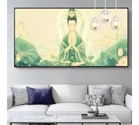 Peinture Numero Adulte Lotus,Bouddha Peinture Numero Adulte Grand Format 60x150cm Paint by Numbers avec Pinceaux et Pigment Acrylique,DIY Kit de Couleur à l'huile sur toile,Décor Cadeau Femme XYY-610