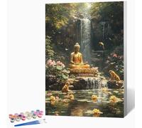 Peinture Numero Adulte Lotus Peinture Par Numero Adulte Zen,DIY Enfant Activité Manuelle Kit Creatif 70x95cm, Kit Coloriage Avec PigmentéE Et Pinceaux, Decoration Murale (Sans Cadre) -LKF0789YK