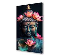Peinture Numero Adulte Lotus Peinture par Numero Enfant Bouddha,DIY Adulte Loisirs Créatifs Toile Peintures à l'huile Kits,Acryliques Peintures et Pinceaux,Débutants et Femme Cadeaux 50x150 cm L682