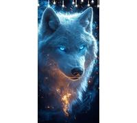 Peinture Numero Adulte Loup DIY Peinture par Numero Adulte Animal Tableau a Peindre Acrylique pour Adultes Débutants, Sans Cadre 60X120cm avec Peintures et Pinceaux, Décoration Murale Salon W6-575