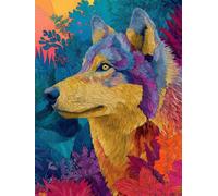 Peinture Numero Adulte Loup Paint by Numbers 20x30cm Coloriage Adulte Numéroté Usine DIY Kit Creatif Adultes Peinture Toile avec Peintures Acrylique et Pinceaux pour Décoration Maison, Sans Cadre S-6