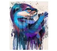 Peinture Numero Adulte,Loutre Animaux Peinture par Numéros Kits,avec Cadre Bricolage Peinture à l'huile sur Toile Numéros pour Adultes Enfants Paint by Numbers Cadeaux pour Maison Décor 40x50 cm