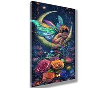 Peinture Numero Adulte Lune,Elfe Peinture par Numero Adulte,DIY Loisirs Créatifs Adultes Femme,Paint by Numbers Kit de Peinture à l'huile sur Toile Bricolage,Decoration Chambre Cadeau 55x110cm,969-W