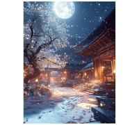 Peinture Numero Adulte Lune Loisirs CréAtifs Adultes avec Kit Pinceaux Peinture Acrylique et Toile a Peindre 95 x 70cm Architecture Paint by Numbers for Adults pour Decoration Murale Cadeau 8YH-0979