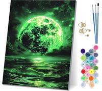 Peinture Numero Adulte Lune, Peinture Numero Ciel éToilé, DIY Activité Manuelle Adulte, Paint by Numbers for Adults Kits avec Pinceaux et Peintures, Pour Décoration Maison, Cadeau Femme 70x95cm C-9191