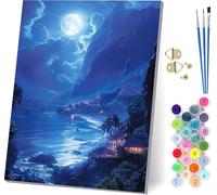 Peinture Numero Adulte Lune, Peinture Numero Montagne, DIY Activité Manuelle Adulte, Paint by Numbers for Adults Kits avec Pinceaux et Peinture Acrylique, Décoration Maison Cadeau 90x120cm 3-1301