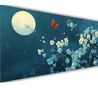 Peinture Numero Adulte Lune Peinture par Numero Enfant Fleur de pêche,DIY Adulte Loisirs Créatifs Toile Peintures à l'huile Kits,Acryliques Peintures et Pinceaux,Débutants Cadeaux 90x180 cm L1301