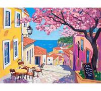 Peinture Numero Adulte Maisons Arbre Kit Peinture Enfant, DIY Toile Paint by Numbers Kits, Coloriage Numerote Adulte, Creatif Painting Kits, Décoration Noel, Cadeau Femme (Sans Cadre) 40x50cm RZ8-237