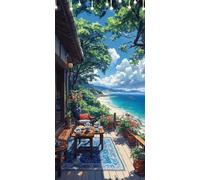 Peinture Numero Adulte Mer DIY Peinture par Numero Adulte Théière Tableau a Peindre Acrylique pour Adultes Débutants, Sans Cadre 100X200cm avec Peintures et Pinceaux, Décoration Murale Salon W6-101