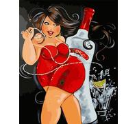 Peinture Numero Adulte,Mode grosse femme Peinture par Numéros Kits,avec Cadre Bricolage Peinture à l'huile sur Toile Numéros pour Adultes Enfants Paint by Numbers Cadeaux pour Maison Décor 40x50 cm