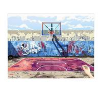 Peinture Numero Adulte Moderne Peinture par Numero Adulte Basket-ball, Cheerful Painting by Numbers Bricolage Activité Manuelle Tableau a Peindre Kit pour Cadeau Femme Decoration Murale 110x80cm X-70