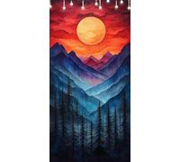 Peinture Numero Adulte Montagne DIY Peinture par Numero Adulte Soleil Tableau a Peindre Acrylique pour Adultes Débutants, Sans Cadre 45X90cm avec Peintures et Pinceaux, Décoration Murale Salon W6-399