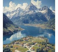 Peinture Numero Adulte Montagne EnneigéE, Paysage Peinture Numero Enfant, DIY Paint by Numbers Kits avec Pinceaux et Pigment Acryliques, DIY Loisirs Créatifs Adultes Kits, Décorations, 70x70cm T-9801