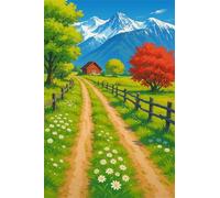 Peinture Numero Adulte,Montagnes des fermiers DIY Kits de Peinture au Numéro,Acrylique Peinture par Numéros avec Pinceaux Peinture Paint by Numbers pour Décoration Maison et Cadeau avec cadre,40x50cm