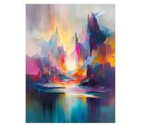 Peinture Numero Adulte Montagnes Toile Peinture Numero Enfant Abstrait Activité Manuelle Adulte Wall Art Supplies 40 x 55Cm, DIY Couleur Paint by Numbers pour Cadeau Femme Decoration Murale model-5499