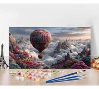 Peinture Numero Adulte MontgolfièRe Peinture Numero Enfant Montagne Painting by Numbers, DIY Loisir Creatif Adulte Couleur Canevas Travaux Manuels, Décoration Murale Cadeau Sans Cadre 40x80cm T-CW72