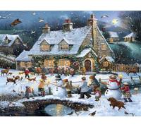 Peinture Numero Adulte Noël chalet DIY Peinture Acrylique pour Adultes Enfants, Paint by Numbers 60x75CM Facile Sur Toile Avec Peintures et Pinceaux pour Maison Décor, Cadeau, (Sans Cadre) 43ly