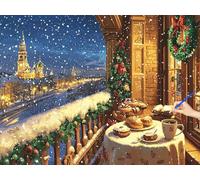 Peinture Numero Adulte Noël Peinture par Numero Adulte Londres Paint by Numbers Activité Manuelle, Bricolage Coloriage Tableau a Peindre Kit for Tableau Decoration Murale Cadeau Femme 120x90cm U-74