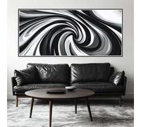 Peinture Numero Adulte Noir et blanc Grand Format 140 X 70 cm, DIY Lignes Peinture Numero Enfant avec Pinceaux, Pigment Acrylique, Peinture par Numero Kit, Décoration Murale Cadeau (Sans Cadre) -H263