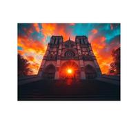 Peinture Numero Adulte Notre Dame Toile Peinture par Numero Enfant Débutant avec Toile Coucher de soleil 50x70 CM Loisirs Créatifs Adultes Paint by Numbers pour Decoration Maison Cadeau Femme LZYH6481