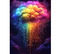 Peinture Numero Adulte Nuage, Coloré Coloriage Par Numero Adulte, DIY Peinture Acrylique pour Débutants Facile sur Toile Avec Pigment Acrylique et Pinceaux Decoration Maison Cadeau 70x90cm, Model 861