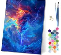 Peinture Numero Adulte Nuage Peinture Numero sur Toile, DIY Loisirs Créatifs Adultes Paysage, Canevas kit Complet Adulte avec Pinceaux, Tableau Decoration Murale, Cadeau Femme 30x40cm 6-5784