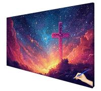 Peinture Numero Adulte Nuit étoilée 120x50cm Peinture par Numero Adulte Paysage Paint by Numbers for Adults Cheerful Painting DIY Acrylique Tableau a Peindre Tableau Decoration Murale Cadeau E-03