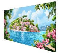 Peinture Numero Adulte Océan 70x30cm Peinture par Numero Adulte Paysage Paint by Numbers for Adults Cheerful Painting DIY Acrylique Tableau a Peindre Tableau Decoration Murale Cadeau Femme E-99