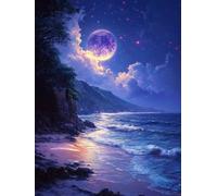 Peinture Numero Adulte OcéAn Peinture Numero Ciel éToilé Paint by Numbers for Adults avec 3 Pinceaux et Acryliques DIY Activité Manuelle Adulte pour Decoration Maison, Cadeau Femme 60x80cm -zjn250767