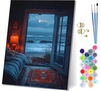 Peinture Numero Adulte OcéAn, Peinture Numero Requin, DIY Activité Manuelle Adulte, Paint by Numbers for Adults Kits avec Pinceaux et Peinture Acrylique, Décoration Maison, Cadeau Femme 60x80cm V-1387