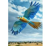 Peinture Numero Adulte oiseau Afrique Peinture par Numero Adulte sur Toile Paint by Numbers Kits avec 3 Pinceaux et des Peintures de Multiples Couleurs pour la Maison Décoration 40 X 50 CM J0-471