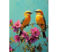 Peinture Numero Adulte Oiseau Peinture Numero Fleurs de Cerisier Paint by Numbers for Adults avec Pinceaux et Acryliques DIY Activité Manuelle Adulte pour Decoration Maison, Cadeau 50x70cm -zjn2507C5