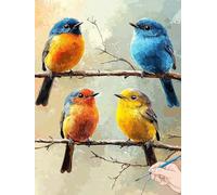 Peinture Numero Adulte Oiseau Peinture par Numero Adulte Enfant Animaux Kits DIY Paint by Numbers for Adults Kit Bricolage Cheerful Painting pour Tableau Decoration Murale Cadeau Femme 60x80cm I-17