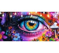 Peinture Numero Adulte Orchidée Peinture Numero Enfant Œil DIY Kits de Peinture au Numéro 80X100cm avec Pinceaux et Acryliques, Sans Cadre, Activité Manuelle Adulte, Décoration Halloween Cadeau L6-25