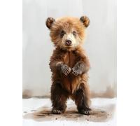 Peinture Numero Adulte Ours Peinture Numéro Animal Activite Manuelle Adulte Canevas Kit Complet Paint by Numbers DIY Canevas Painting Art Creatif pour Decora, Cadeau Femme 70x100cm Sans Cadre 7-35YF