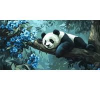 Peinture Numero Adulte Panda, fleur Peinture Par NuméRos Enfants, Kit Complet DIY Avec Toile, Peinture Acrylique & Pinceaux, Activité Manuelle Adulte La DéTente, IdéAl Cadeau Femme 90x180cm U-900
