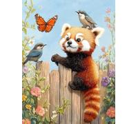 Peinture Numero Adulte Panda, Numero d'art Enfant 5, 6, 7, 8, 9, 10 ans Animaux, DIY Adulte Kit Loisirs Créatifs vec 3 Pinceaux et Acryliques, Paint by Numbers pour Décoration Maison 90x120cm Y2-307