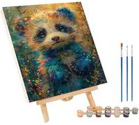 Peinture Numero Adulte Panda Peinture Numero Animal, DIY Canevas Kit Complet Adulte, Loisirs Créatifs Adultes, Paint by Numbers Kit avec Pinceaux, Décoration Maison, Cadeau Femme 90x120cm 8-4963