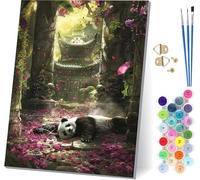 Peinture Numero Adulte Panda, Peinture Numero Architecture, DIY Activité Manuelle Adulte, Paint by Numbers for Adults Kits avec Pinceaux et Peintures, Pour Décoration Maison Cadeau 100x135cm 5-2116