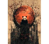 Peinture Numero Adulte Panda Peinture Numéro Coucher De Soleil Activite Manuelle Adulte Canevas Kit Complet Paint by Numbers DIY Canevas Painting pour Decora, Cadeau Femme 70x100cm Sans Cadre 1-282L