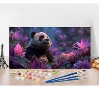 Peinture Numero Adulte Panda Peinture Numero Enfant Fleur Painting by Numbers, DIY Loisir Creatif Adulte Couleur Canevas Travaux Manuels, Décoration Murale Cadeau Femme Sans Cadre 80x160cm 2-U930