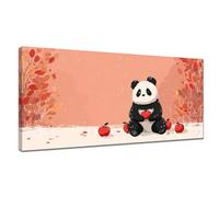 Peinture Numero Adulte Panda, Peinture Numero Pomme Paint by Numbers Grand Format XXL 30x60cm, Loisirs Créatifs Adultes Avec Pinceaux et Pigment Acrylique pour Deco Murale, Cadeau Femme/ Homme Y3-1113