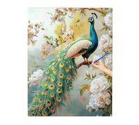 Peinture Numero Adulte Paon, DIY Peinture Enfant, Activité Manuelle Adulte, Paint by Numbers Kit avec Peintures et Pinceaux, Toile 60x80cm, Tableau Decoration Murale, Cadeau Homme Femme (Fleur) D-79