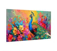 Peinture Numero Adulte Paon, Peinture par Numero Adulte Enfant, Paint by Numbers Kit Peintures et Pinceaux, Débutants Facile sur Toile 90x40cm pour Decoration Chambre, Cadeau Femme,(Fleurs) A-69