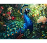 Peinture Numero Adulte Paon usine Kits de Peinture au Numéro avec 3 Pinceaux et Pigment Acrylique, DIY Activité Manuelle Adulte Numéro d'Art 90x120cm pour Decoration Maison Cadeau Femme L0-272