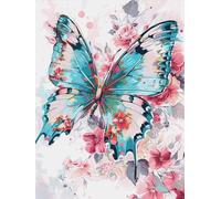 Peinture Numero Adulte Papillon, Fleur Peinture par Numero Adultes avec 3 Pinceaux et Pigment Acrylique, Loisirs Créatifs Adultes, DIY Activité Manuelle Adulte, Decoration Maison Cadeau, 90x120 cm-#7k