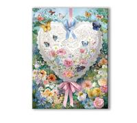 Peinture Numero Adulte Papillon, Peinture Numero Adulte avec Cadre 80x100cm, 5D DIY Amour Paint by Numbers avec 3 Pinceaux et Peintures Acryliques, Loisirs Créatifs Adultes Decoration Murale 0R-192