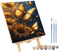 Peinture Numero Adulte Papillon Peinture Numero Fleur, DIY Canevas Kit Complet Adulte, Loisirs Créatifs Adultes, Paint by Numbers Kit avec Pinceaux, Décoration Maison, Cadeau Femme 90x120cm wsc-2687